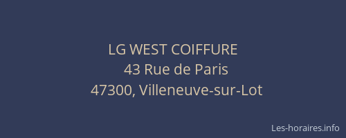 LG WEST COIFFURE