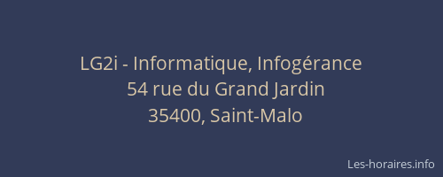 LG2i - Informatique, Infogérance