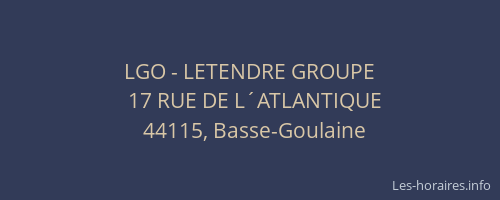 LGO - LETENDRE GROUPE
