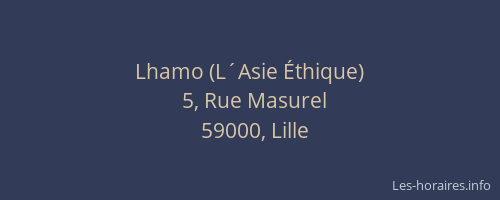 Lhamo (L´Asie Éthique)