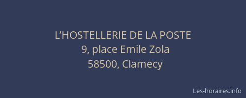 L’HOSTELLERIE DE LA POSTE