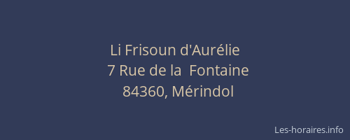 Li Frisoun d'Aur&eacute;lie