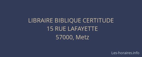LIBRAIRE BIBLIQUE CERTITUDE
