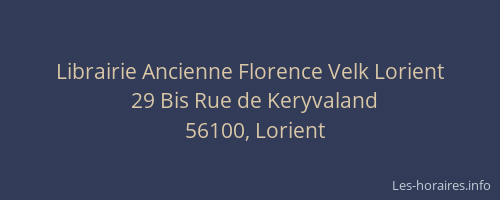 Librairie Ancienne Florence Velk Lorient