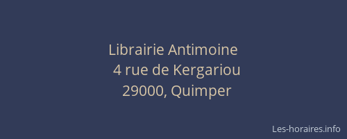 Librairie Antimoine