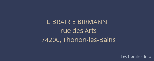 LIBRAIRIE BIRMANN