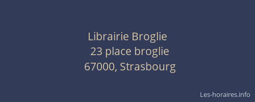 Librairie Broglie