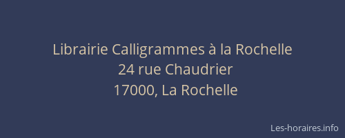 Librairie Calligrammes à la Rochelle