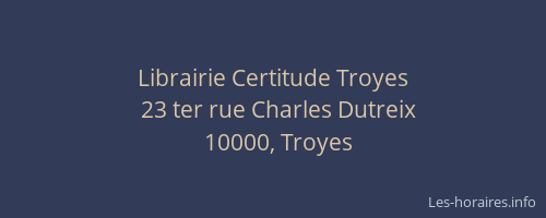 Librairie Certitude Troyes