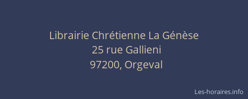 Librairie Chrétienne La Génèse