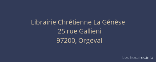Librairie Chr&eacute;tienne La G&eacute;n&egrave;se