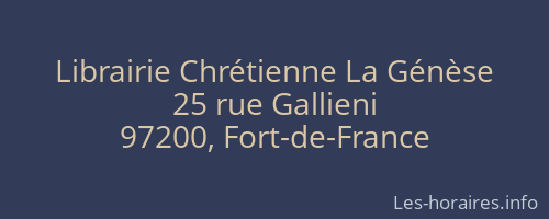 Librairie Chrétienne La Génèse