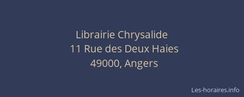 Librairie Chrysalide