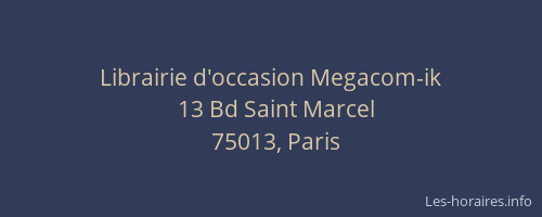 Librairie d'occasion Megacom-ik
