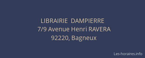LIBRAIRIE  DAMPIERRE