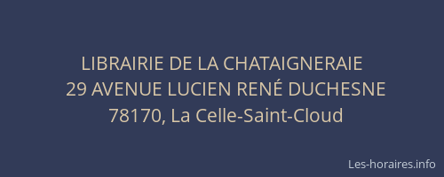 LIBRAIRIE DE LA CHATAIGNERAIE