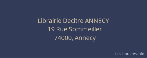 Librairie Decitre ANNECY