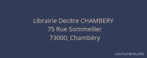 Librairie Decitre CHAMBERY