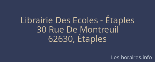 Librairie Des Ecoles - Étaples