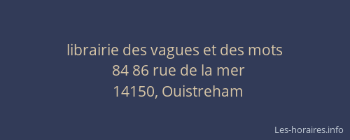 librairie des vagues et des mots