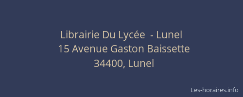 Librairie Du Lycée  - Lunel