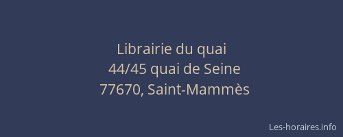 Librairie du quai