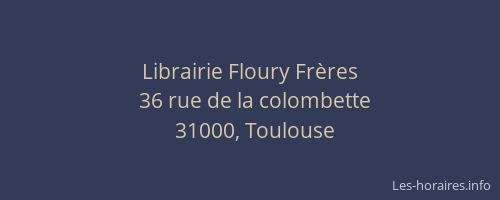 Librairie Floury Frères