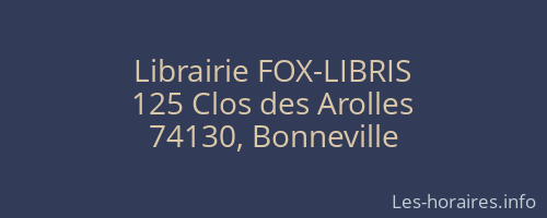 Librairie FOX-LIBRIS