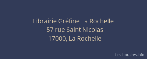 Librairie Gréfine La Rochelle