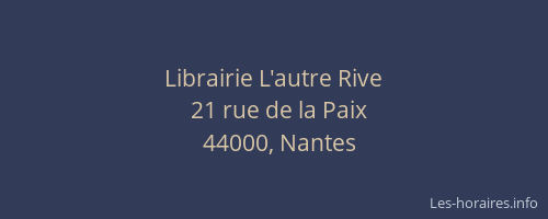 Librairie L'autre Rive