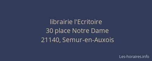 librairie l'Ecritoire