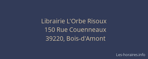 Librairie L'Orbe Risoux