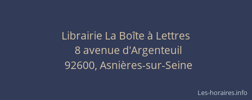 Librairie La Boîte à Lettres
