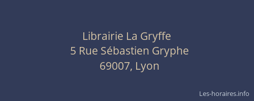 Librairie La Gryffe