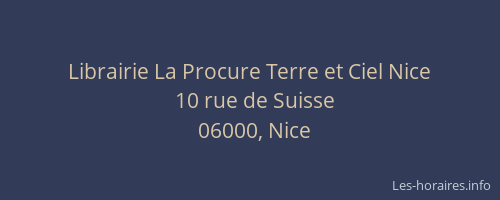 Librairie La Procure Terre et Ciel Nice