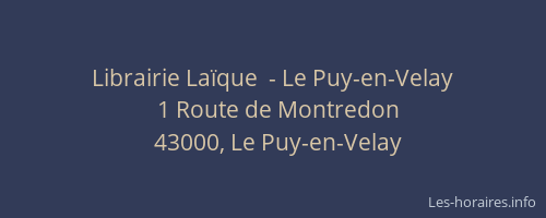 Librairie La&iuml;que  - Le Puy-en-Velay