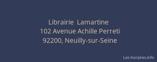 Librairie  Lamartine