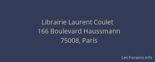 Librairie Laurent Coulet