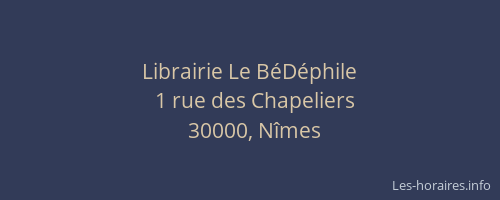 Librairie Le BéDéphile