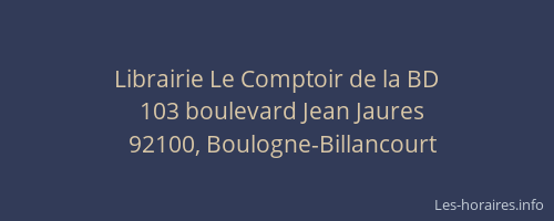 Librairie Le Comptoir de la BD