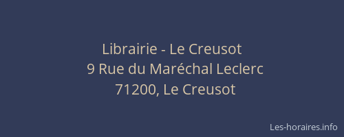 Librairie - Le Creusot
