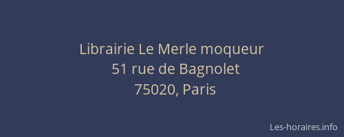 Librairie Le Merle moqueur