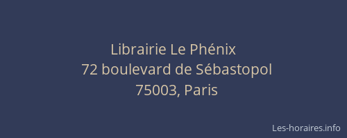 Librairie Le Phénix