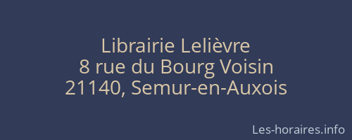 Librairie Lelièvre