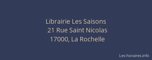 Librairie Les Saisons
