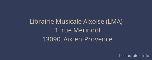 Librairie Musicale Aixoise (LMA)