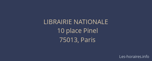 LIBRAIRIE NATIONALE