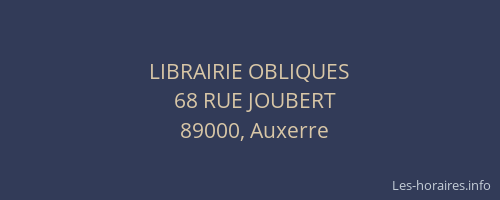 LIBRAIRIE OBLIQUES