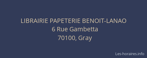 LIBRAIRIE PAPETERIE BENOIT-LANAO