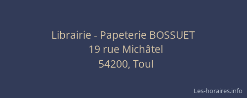 Librairie - Papeterie BOSSUET